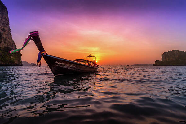 Krabi Art Print featuring the photograph Longtail Sunset by Nicklas Gustafsson