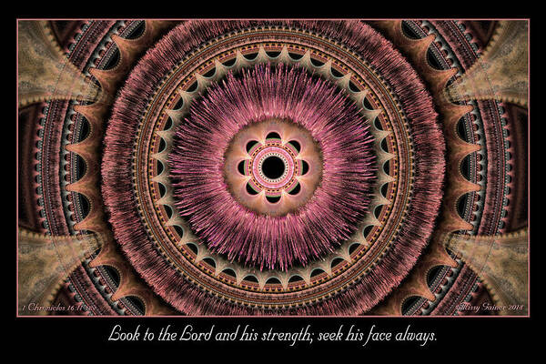 Fractals Art Print featuring the digital art Look to the Lord by Missy Gainer