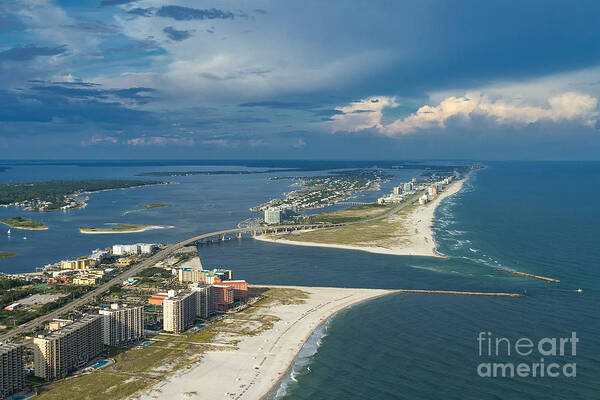 Gulf Shores Art Print featuring the photograph Looking East Across Perdio Pass by Gulf Coast Aerials -