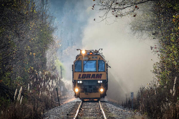 Railroad Tracks Art Print featuring the photograph Loram rail grinder 316 at Richland KY by Jim Pearson
