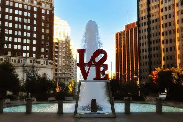 Love Art Print featuring the photograph Love Park - Love Conquers All by Bill Cannon