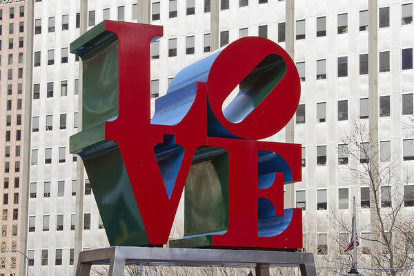 love Park Art Print featuring the photograph Love Park in Center City - Philadelphia by Brendan Reals