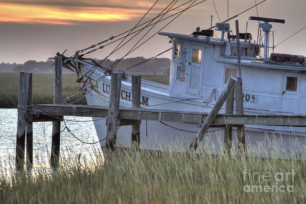Lowcountry Art Print featuring the photograph Lowcountry Shrimp Boat Sunset by Dustin K Ryan