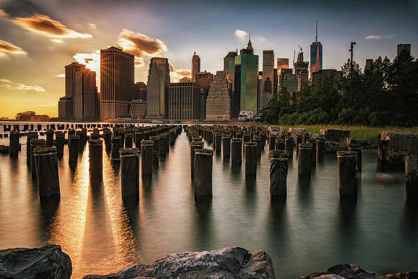 New York City Art Print featuring the photograph Lower Manhattan Sunset Twinkle by Alissa Beth Photography