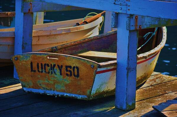 Boats Art Print featuring the photograph Lucky 50 by Helen Carson