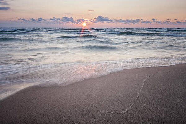 3scape Art Print featuring the photograph Ludington Beach Sunset by Adam Romanowicz