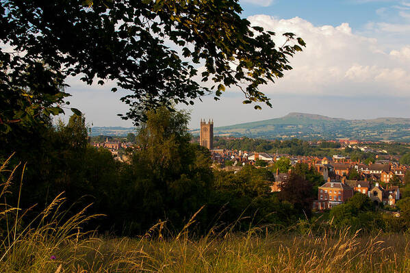 Ludlow Art Print featuring the photograph Ludlow village from the meadow by Jenny Setchell