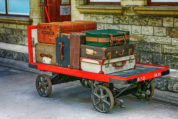 Vintage Art Print featuring the photograph Luggage to go by Chris Smith