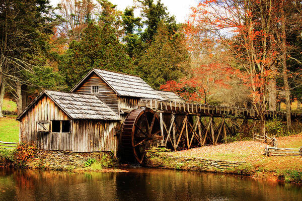 Color Art Print featuring the photograph Mabry Mill -3 by Alan Hausenflock