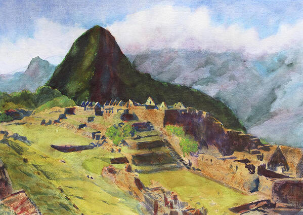 Watercolor Art Print featuring the painting Macchu Pichu by Melanie Harman
