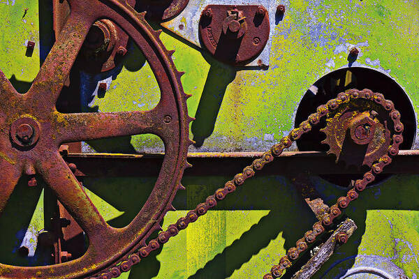 Machinery Art Print featuring the photograph Machinery gears by Garry Gay