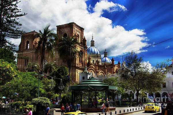 Domes Art Print featuring the photograph Magnificent Center Of Cuenca, Ecuador III by Al Bourassa