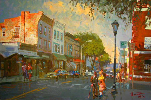 Main Street Art Print featuring the painting Main Street Nyack NY by Ylli Haruni
