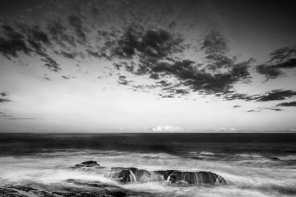 Maine Art Print featuring the photograph Maine Rocky Coast with Boulders and Clouds at Two Lights Park by Ranjay Mitra