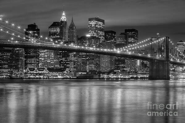 Clarence Holmes Art Print featuring the photograph Manhattan Night Skyline IV by Clarence Holmes