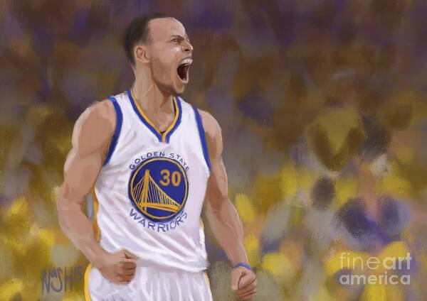 Steph Curry Art Print featuring the painting Man's Game by Jeremy Nash