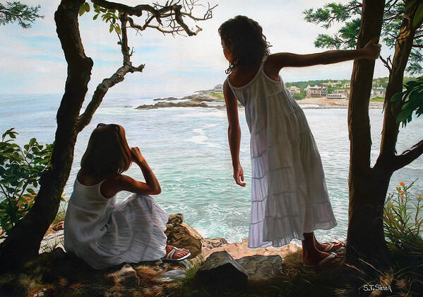 Figurative Art Print featuring the painting Marginal Way by Tom Sierak