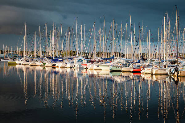 Boat Art Print featuring the photograph Marina Sunset 4 by Geoff Smith