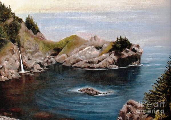 Mcway Falls Art Print featuring the painting McWay Falls, Big Sur by Hazel Holland