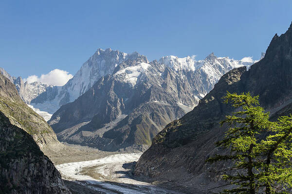 Mountain Landscape Art Print featuring the photograph Mer de Glace - Chamonix - French Alps by Paul MAURICE