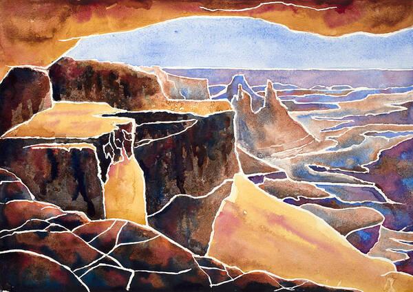 Landscape Art Print featuring the painting Mesa Arch IV by Mary Giacomini