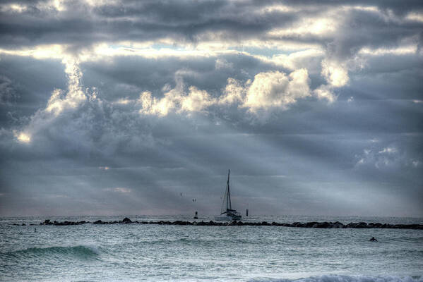 Miami Art Print featuring the photograph Miami Beach Sailboat Miami FL by Toby McGuire