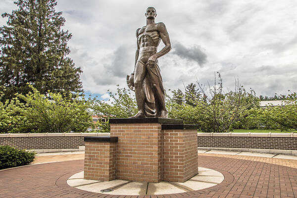 The Spartan Statue Art Print featuring the photograph Michigan State - The Spartan Statue by John McGraw