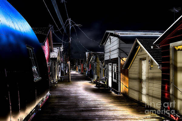 Midnight Art Print featuring the photograph Midnight at the Boathouse by William Norton