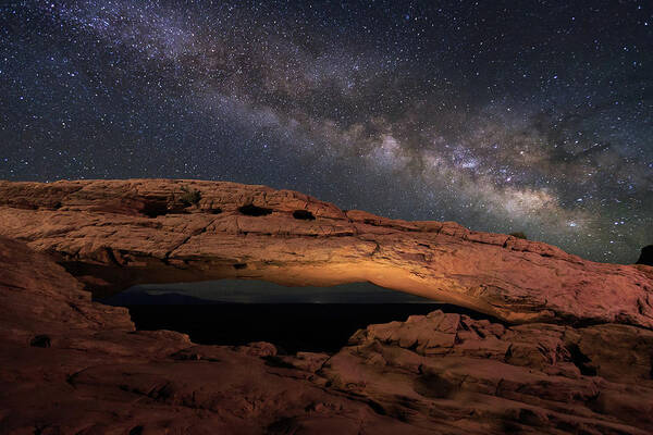 Galaxy Art Print featuring the photograph Milky Way above Mesa Arch. by Wasatch Light