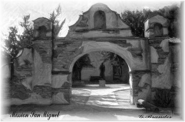 Missions Art Print featuring the photograph Mission San Miguel by Gary Brandes