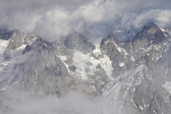 Aiguille Du Midi Art Print featuring the photograph Mist and Clouds at Auiguille Du Midi by Stephen Taylor
