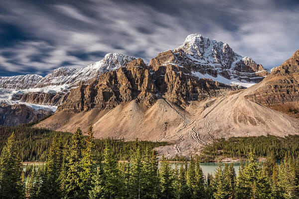 Mount Crowfoot Art Print featuring the photograph Mont Crowfoot on the Icefield Parkway by Pierre Leclerc Photography