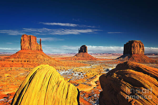 Monument Valley Art Print featuring the photograph Monument Valley Mittens Utah USA by Sam Antonio