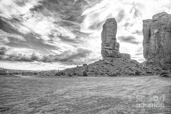 Monument Valley Art Print featuring the photograph Monument Valley, Monochrome by Felix Lai