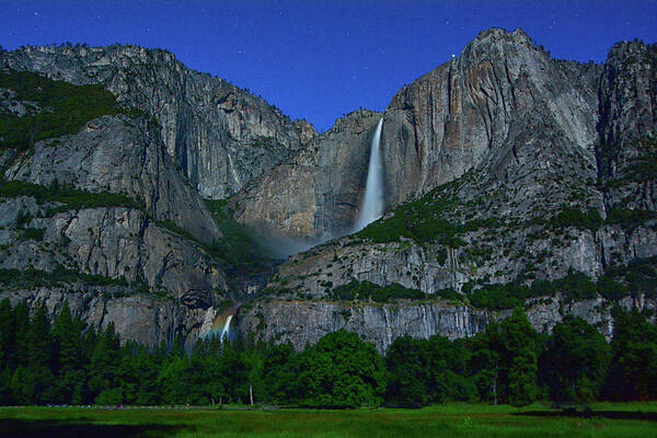 Yosemite Moonbow Art Print featuring the photograph Moonbow Yosemite Falls by Raymond Salani III