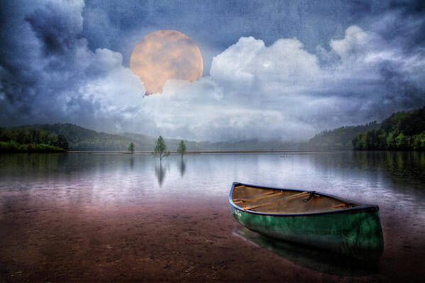 Appalachia Art Print featuring the photograph Moonglow on the Lake by Debra and Dave Vanderlaan