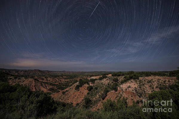 Caprock Canyons Art Print featuring the photograph Moonlit skies over Caprock Canyons by Melany Sarafis