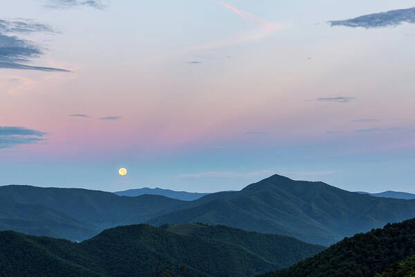 Cold Mountain Art Print featuring the photograph Moonset, Cold Mountain by Paul Malcolm