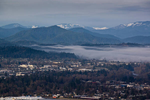 Grants Pass Art Print featuring the photograph Morning Fog over Grants Pass by Mick Anderson