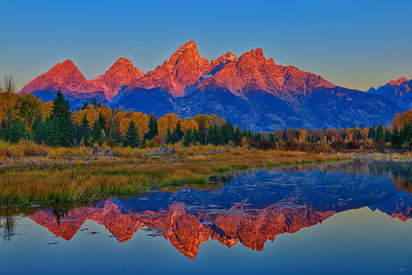 Tetons Art Print featuring the photograph Morning Glow by Greg Norrell
