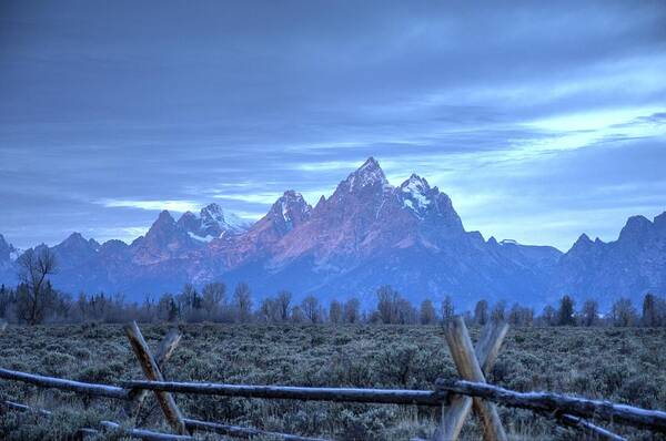 Tetons Art Print featuring the photograph Morning Sunrise in the Tetons by Dennis Blum