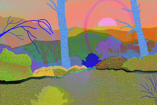 Digital Art Print featuring the digital art Morning Sunrise by Rod Whyte