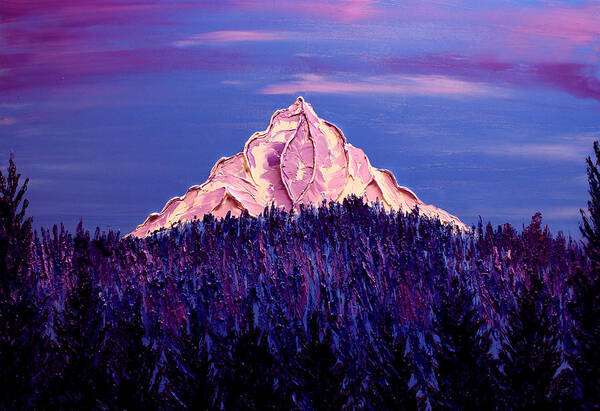  Art Print featuring the painting Mount Hood At Dusk #35 by James Dunbar