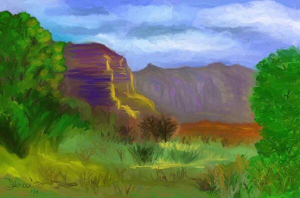 Mountain Art Print featuring the painting Mountain Range by Deb Rosier