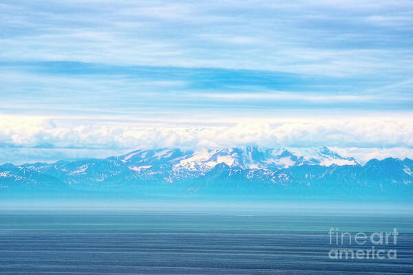 Ninilchik Alaska Art Print featuring the photograph Mountains Clouds and Water by David Arment
