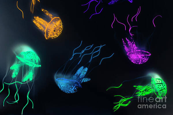 Aquarium Art Print featuring the photograph Movement in motions by Jorgo Photography