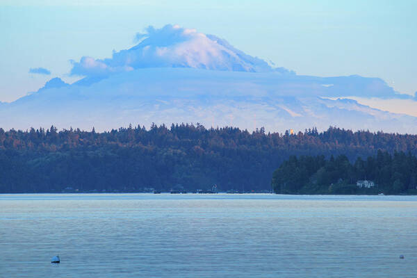 Manchester Washington Art Print featuring the photograph Mt. Rainier from Manchester by E Faithe Lester