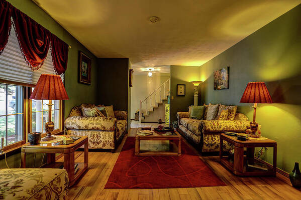 Real Estate Photography Art Print featuring the photograph Mt Vernon Living Room and entry by Jeff Kurtz