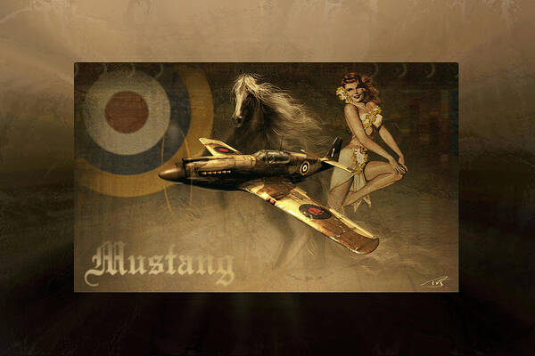 War Art Print featuring the digital art Mustang Part Two by Peter Van Stigt