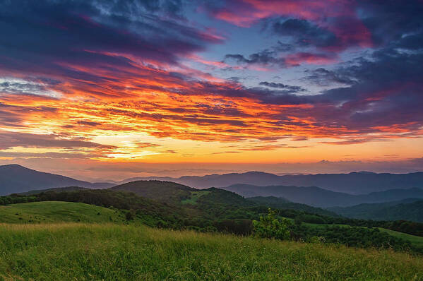 Max Patch Art Print featuring the photograph NC Mts sunrise by Ulrich Burkhalter